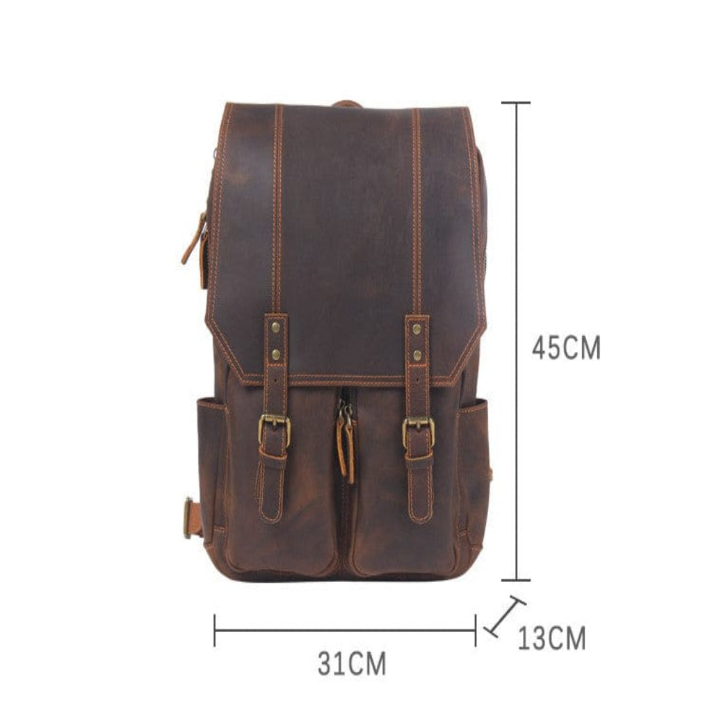 Brown Leather Backpack Rex