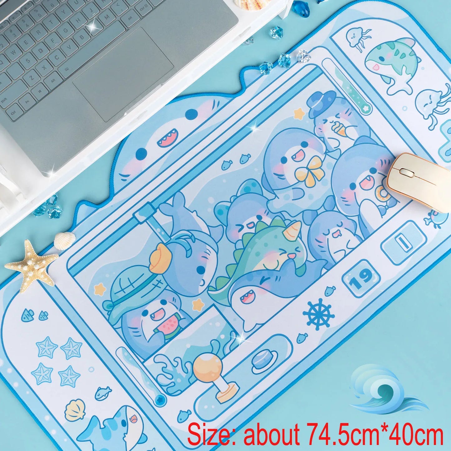 1 PC Kawaii Vibes Cute Critter Gamer Girl Gaming Mouse Pad Desk Pad