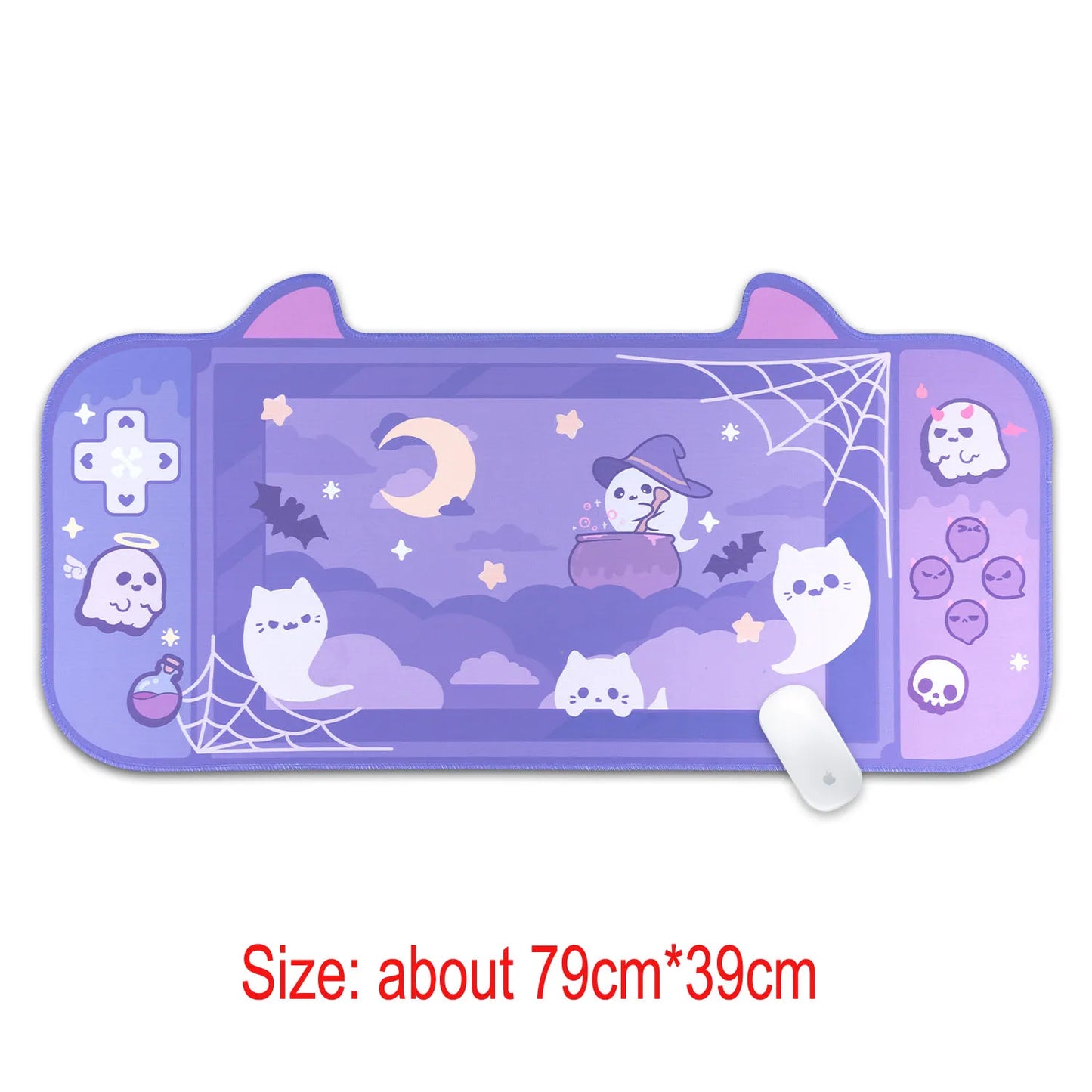 1 PC Kawaii Vibes Cute Critter Gamer Girl Gaming Mouse Pad Desk Pad