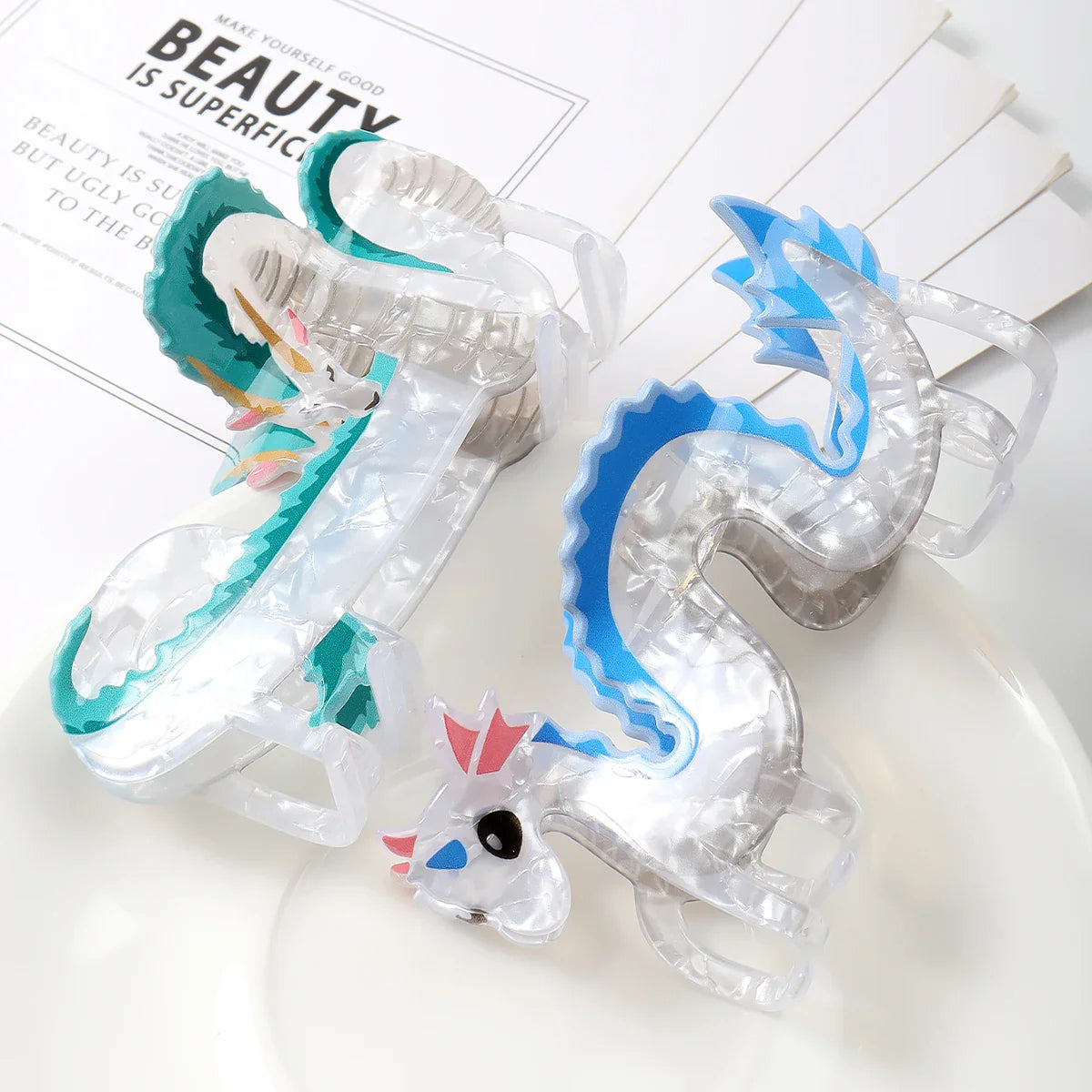 1 x Chinese Dragon Acrylic Hair Claw Clip