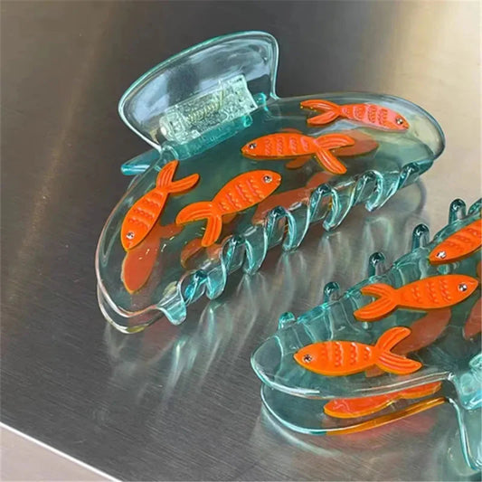 1PC Goldfish Bowl Aesthetic Hair Claw Clip