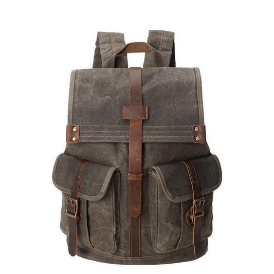 Waxed Canvas Retro Backpack Pone
