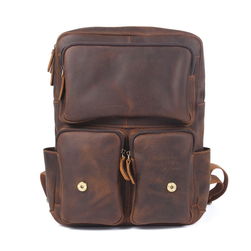 Brown Leather Backpack Rex