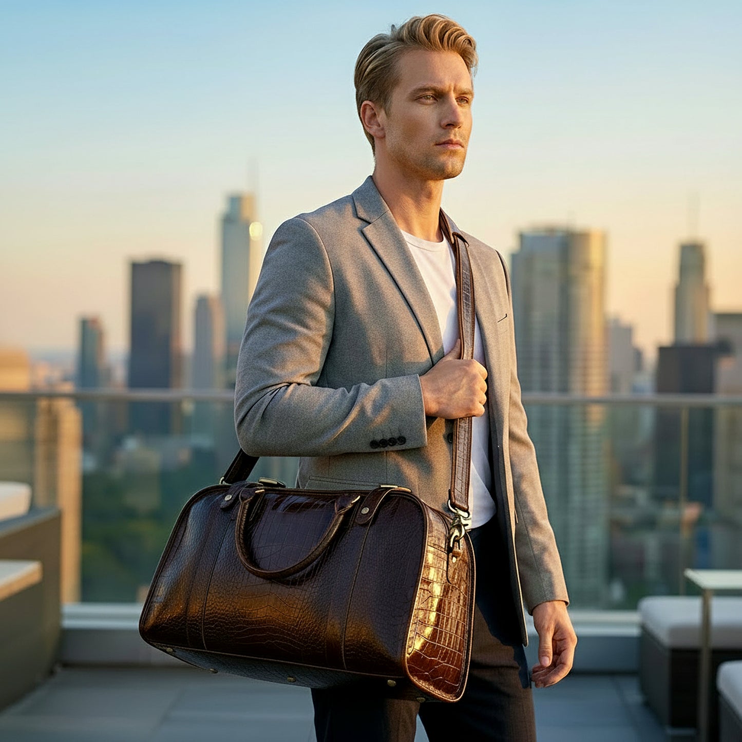 Brown Leather Crossbody Bag Via