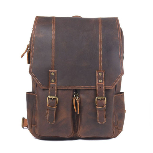 Brown Leather Backpack Rex