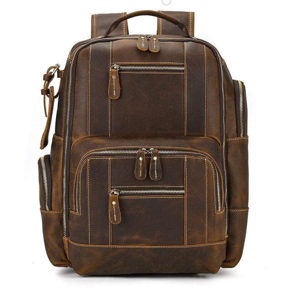 Brown Leather Backpack Rex