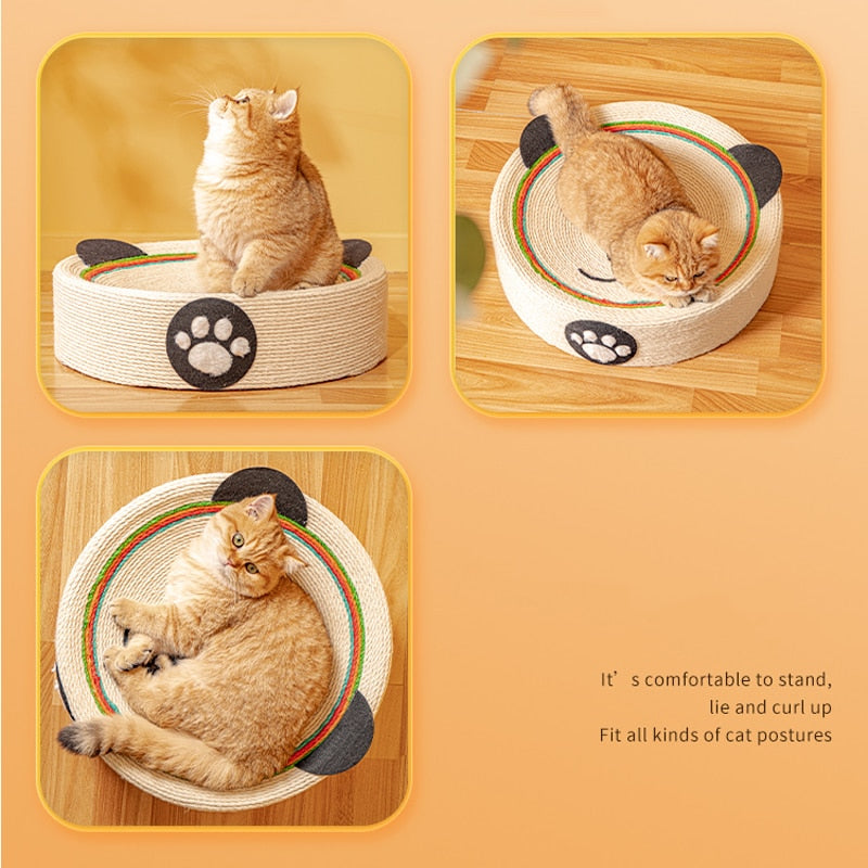 Kitty Cute Round Scratching Board Woven Cat Bed