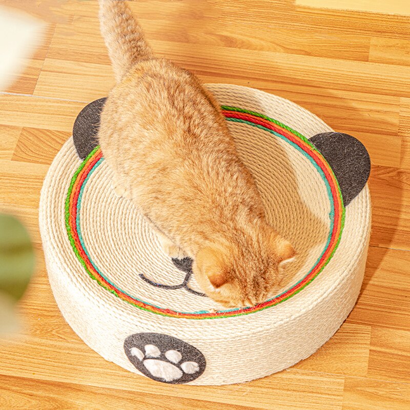 Kitty Cute Round Scratching Board Woven Cat Bed